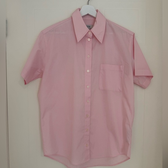 COS relaxed short-sleeved pink cotton shirt - Picture 3 of 5